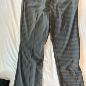 New York & Company Gray Trousers with Pinstripe Design and Straight Leg Cut